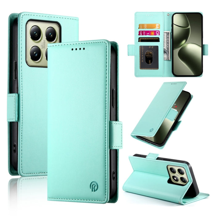 Funda para teléfono de cuero esmerilado con cierre magnético y hebilla lateral, For Xiaomi 15 Ultra, For Xiaomi Poco X7 Pro / Redmi Turbo 4, For Xiaomi 15 Pro, For Xiaomi 15, For Xiaomi 14T Pro, For Xiaomi 14T