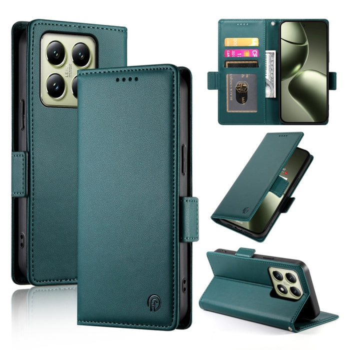 Funda para teléfono de cuero esmerilado con cierre magnético y hebilla lateral, For Xiaomi 15 Ultra, For Xiaomi Poco X7 Pro / Redmi Turbo 4, For Xiaomi 15 Pro, For Xiaomi 15, For Xiaomi 14T Pro, For Xiaomi 14T
