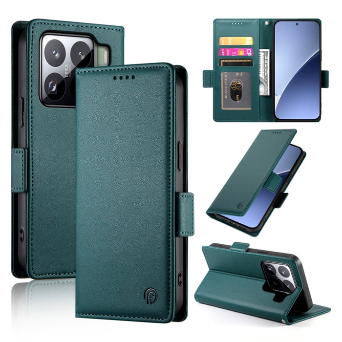 Funda para teléfono de cuero esmerilado con cierre magnético y hebilla lateral, For Xiaomi 15 Ultra, For Xiaomi Poco X7 Pro / Redmi Turbo 4, For Xiaomi 15 Pro, For Xiaomi 15, For Xiaomi 14T Pro, For Xiaomi 14T