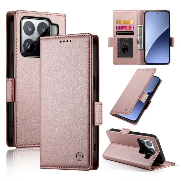 Funda para teléfono de cuero esmerilado con cierre magnético y hebilla lateral, For Xiaomi 15 Ultra, For Xiaomi Poco X7 Pro / Redmi Turbo 4, For Xiaomi 15 Pro, For Xiaomi 15, For Xiaomi 14T Pro, For Xiaomi 14T