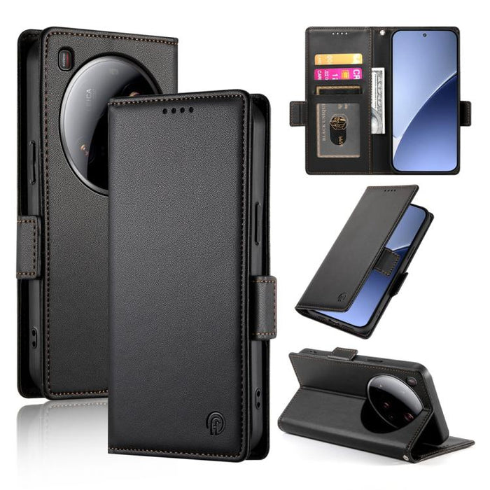 Funda para teléfono de cuero esmerilado con cierre magnético y hebilla lateral, For Xiaomi 15 Ultra, For Xiaomi Poco X7 Pro / Redmi Turbo 4, For Xiaomi 15 Pro, For Xiaomi 15, For Xiaomi 14T Pro, For Xiaomi 14T