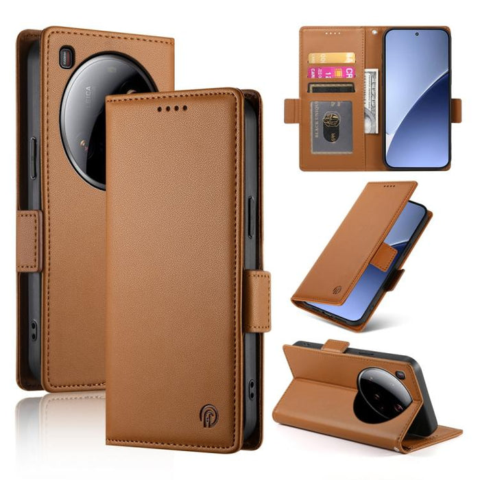Funda para teléfono de cuero esmerilado con cierre magnético y hebilla lateral, For Xiaomi 15 Ultra, For Xiaomi Poco X7 Pro / Redmi Turbo 4, For Xiaomi 15 Pro, For Xiaomi 15, For Xiaomi 14T Pro, For Xiaomi 14T