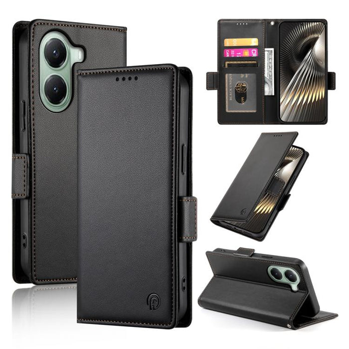 Funda para teléfono de cuero esmerilado con cierre magnético y hebilla lateral, For Xiaomi 15 Ultra, For Xiaomi Poco X7 Pro / Redmi Turbo 4, For Xiaomi 15 Pro, For Xiaomi 15, For Xiaomi 14T Pro, For Xiaomi 14T