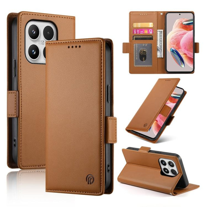 Funda para teléfono de cuero esmerilado con cierre magnético y hebilla lateral, For Xiaomi 17 Max 5G, For Xiaomi 17T Pro 5G, For Xiaomi 17T 5G, For Xiaomi Poco X8 Pro 5G / Redmi Turbo 5 5G, For Xiaomi 17 Ultra, For Xiaomi 17 Pro Max, For Xiaomi 17 Pro ...