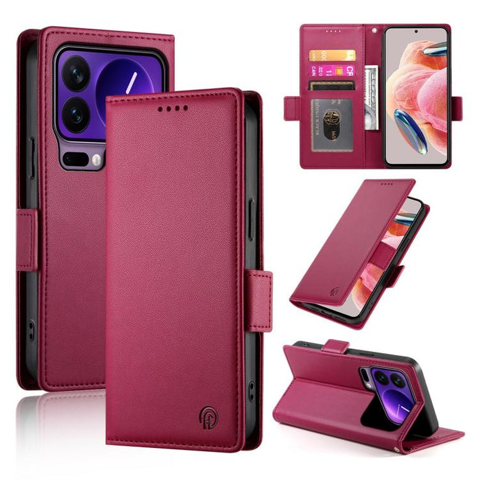 Funda para teléfono de cuero esmerilado con cierre magnético y hebilla lateral, For Xiaomi 17 Max 5G, For Xiaomi 17T Pro 5G, For Xiaomi 17T 5G, For Xiaomi Poco X8 Pro 5G / Redmi Turbo 5 5G, For Xiaomi 17 Ultra, For Xiaomi 17 Pro Max, For Xiaomi 17 Pro ...