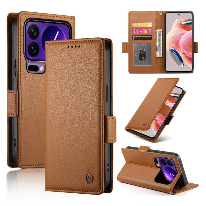 Funda para teléfono de cuero esmerilado con cierre magnético y hebilla lateral, For Xiaomi 17 Max 5G, For Xiaomi 17T Pro 5G, For Xiaomi 17T 5G, For Xiaomi Poco X8 Pro 5G / Redmi Turbo 5 5G, For Xiaomi 17 Ultra, For Xiaomi 17 Pro Max, For Xiaomi 17 Pro ...