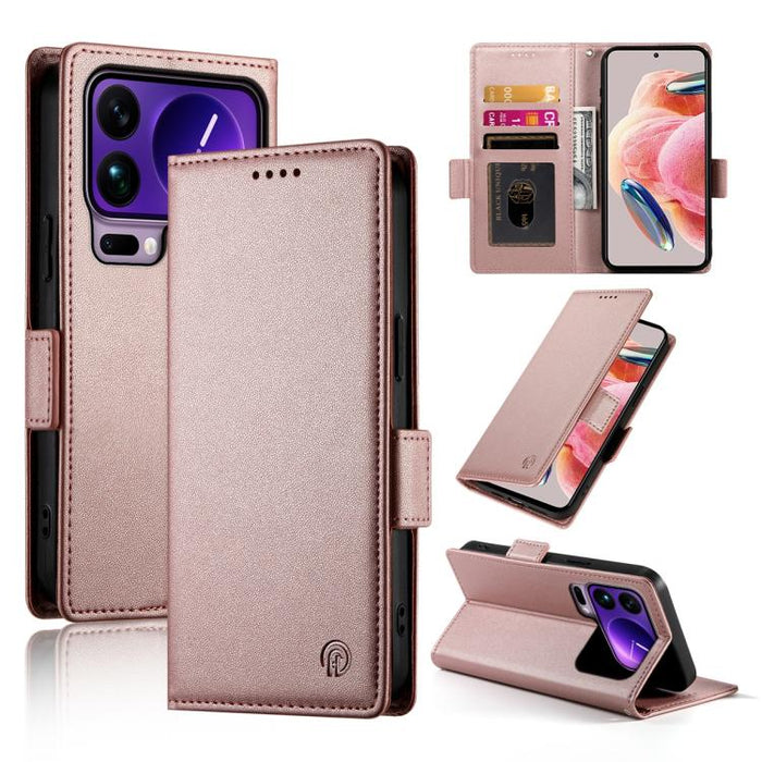 Funda para teléfono de cuero esmerilado con cierre magnético y hebilla lateral, For Xiaomi 17 Max 5G, For Xiaomi 17T Pro 5G, For Xiaomi 17T 5G, For Xiaomi Poco X8 Pro 5G / Redmi Turbo 5 5G, For Xiaomi 17 Ultra, For Xiaomi 17 Pro Max, For Xiaomi 17 Pro ...
