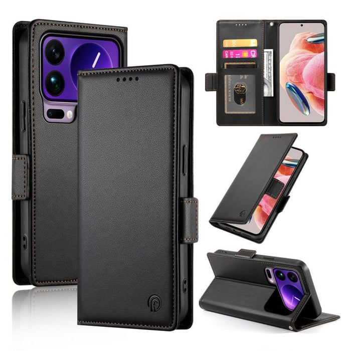 Funda para teléfono de cuero esmerilado con cierre magnético y hebilla lateral, For Xiaomi 17 Max 5G, For Xiaomi 17T Pro 5G, For Xiaomi 17T 5G, For Xiaomi Poco X8 Pro 5G / Redmi Turbo 5 5G, For Xiaomi 17 Ultra, For Xiaomi 17 Pro Max, For Xiaomi 17 Pro ...