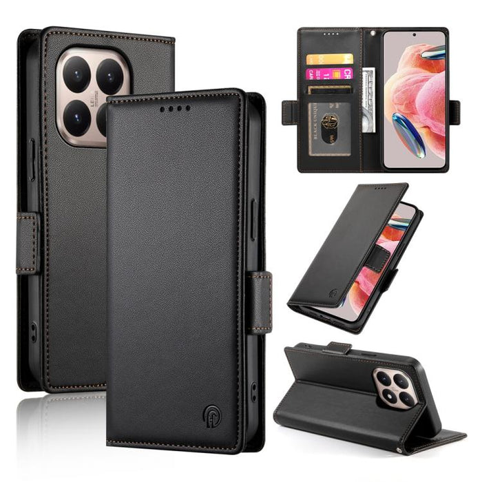 Funda para teléfono de cuero esmerilado con cierre magnético y hebilla lateral, For Xiaomi 15 Ultra, For Xiaomi Poco X7 Pro / Redmi Turbo 4, For Xiaomi 15 Pro, For Xiaomi 15, For Xiaomi 14T Pro, For Xiaomi 14T