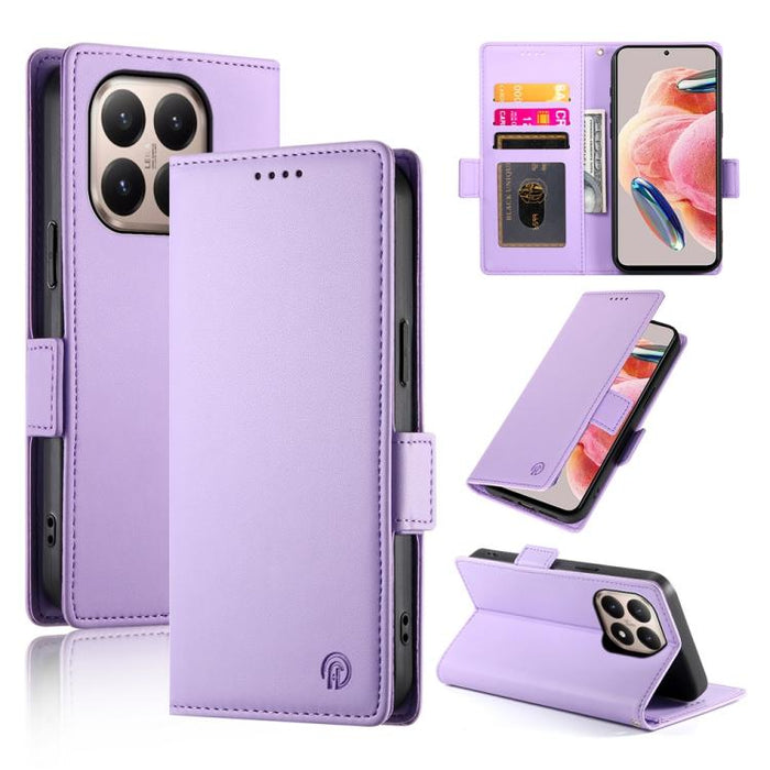 Funda para teléfono de cuero esmerilado con cierre magnético y hebilla lateral, For Xiaomi 15 Ultra, For Xiaomi Poco X7 Pro / Redmi Turbo 4, For Xiaomi 15 Pro, For Xiaomi 15, For Xiaomi 14T Pro, For Xiaomi 14T