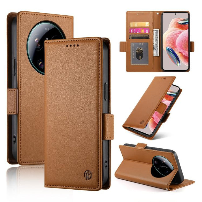 Funda para teléfono de cuero esmerilado con cierre magnético y hebilla lateral, For Xiaomi 17 Max 5G, For Xiaomi 17T Pro 5G, For Xiaomi 17T 5G, For Xiaomi Poco X8 Pro 5G / Redmi Turbo 5 5G, For Xiaomi 17 Ultra, For Xiaomi 17 Pro Max, For Xiaomi 17 Pro ...