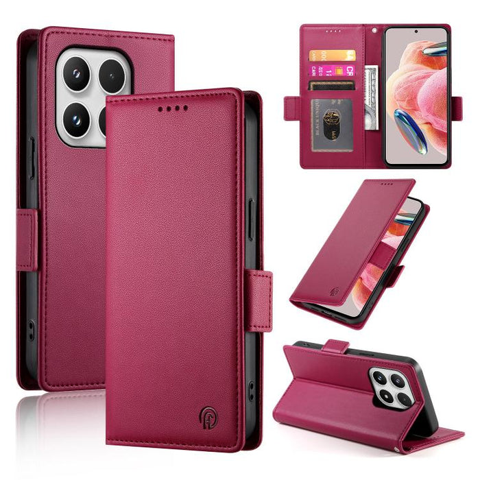 Funda para teléfono de cuero esmerilado con cierre magnético y hebilla lateral, For Xiaomi 17 Max 5G, For Xiaomi 17T Pro 5G, For Xiaomi 17T 5G, For Xiaomi Poco X8 Pro 5G / Redmi Turbo 5 5G, For Xiaomi 17 Ultra, For Xiaomi 17 Pro Max, For Xiaomi 17 Pro ...