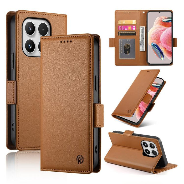 Funda para teléfono de cuero esmerilado con cierre magnético y hebilla lateral, For Xiaomi 17 Max 5G, For Xiaomi 17T Pro 5G, For Xiaomi 17T 5G, For Xiaomi Poco X8 Pro 5G / Redmi Turbo 5 5G, For Xiaomi 17 Ultra, For Xiaomi 17 Pro Max, For Xiaomi 17 Pro ...