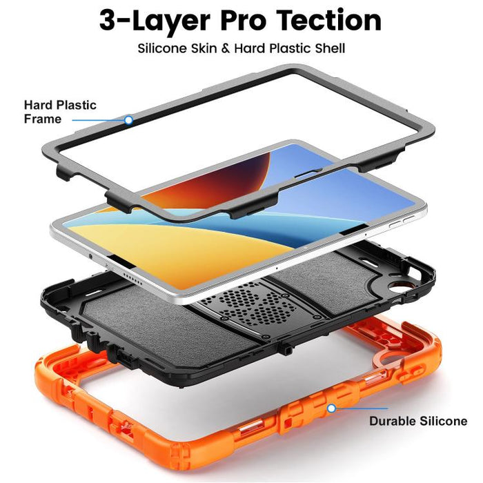 Funda de silicona hídrica para PC con correa para el hombro y soporte, For Xiaomi Redmi Pad 2 SE 9.7 2026, For Xiaomi Redmi Pad 2 11 2025, For Xiaomi Redmi Pad SE 8.7 2024