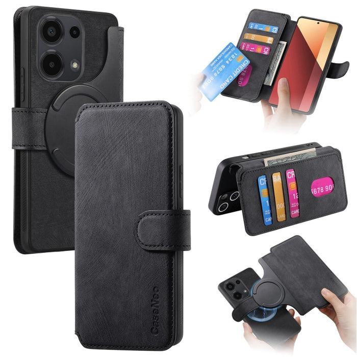 CaseNeo MagSafe RFID - Funda de cuero retro antirrobo para teléfono, For Redmi Note 13 Pro 4G, For Redmi 13C 4G / 13R, For Redmi Note 13 4G, For Redmi Note 13 Pro 5G, For Redmi Note 13 5G, For Redmi Note 13 Pro+ 5G, For Redmi Note 12 4G Global         ...