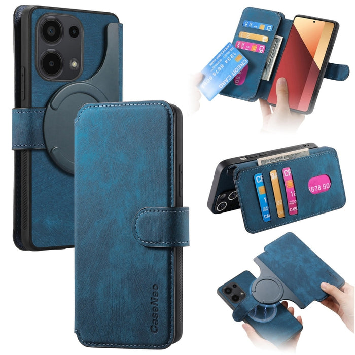 CaseNeo MagSafe RFID - Funda de cuero retro antirrobo para teléfono, For Redmi Note 13 Pro 4G, For Redmi 13C 4G / 13R, For Redmi Note 13 4G, For Redmi Note 13 Pro 5G, For Redmi Note 13 5G, For Redmi Note 13 Pro+ 5G, For Redmi Note 12 4G Global         ...