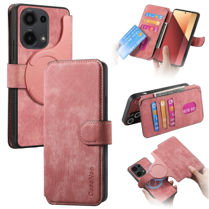 CaseNeo MagSafe RFID - Funda de cuero retro antirrobo para teléfono, For Redmi Note 13 Pro 4G, For Redmi 13C 4G / 13R, For Redmi Note 13 4G, For Redmi Note 13 Pro 5G, For Redmi Note 13 5G, For Redmi Note 13 Pro+ 5G, For Redmi Note 12 4G Global         ...