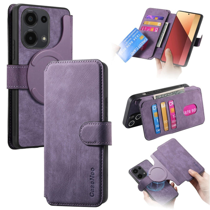 CaseNeo MagSafe RFID - Funda de cuero retro antirrobo para teléfono, For Redmi Note 13 Pro 4G, For Redmi 13C 4G / 13R, For Redmi Note 13 4G, For Redmi Note 13 Pro 5G, For Redmi Note 13 5G, For Redmi Note 13 Pro+ 5G, For Redmi Note 12 4G Global         ...