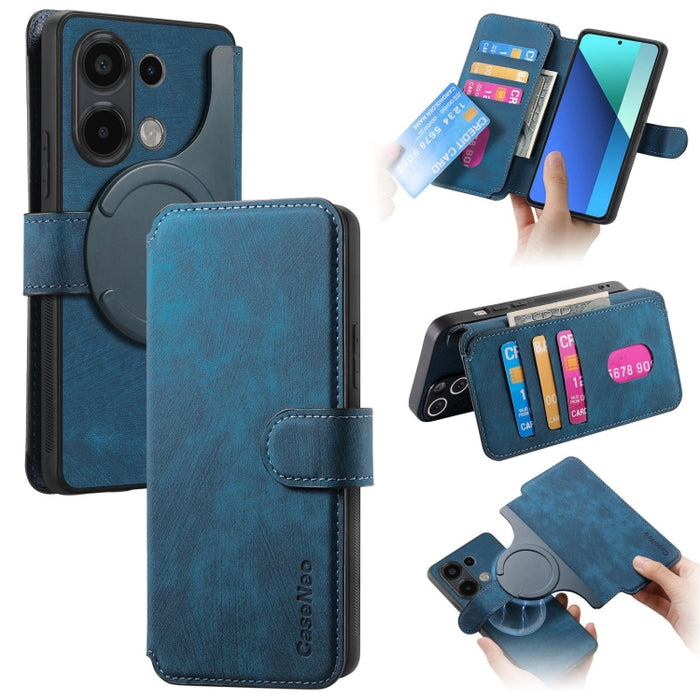 CaseNeo MagSafe RFID - Funda de cuero retro antirrobo para teléfono, For Redmi Note 13 Pro 4G, For Redmi 13C 4G / 13R, For Redmi Note 13 4G, For Redmi Note 13 Pro 5G, For Redmi Note 13 5G, For Redmi Note 13 Pro+ 5G, For Redmi Note 12 4G Global         ...