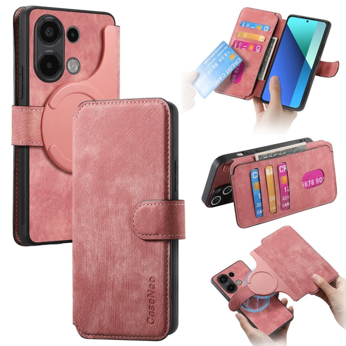CaseNeo MagSafe RFID - Funda de cuero retro antirrobo para teléfono, For Redmi Note 13 Pro 4G, For Redmi 13C 4G / 13R, For Redmi Note 13 4G, For Redmi Note 13 Pro 5G, For Redmi Note 13 5G, For Redmi Note 13 Pro+ 5G, For Redmi Note 12 4G Global         ...