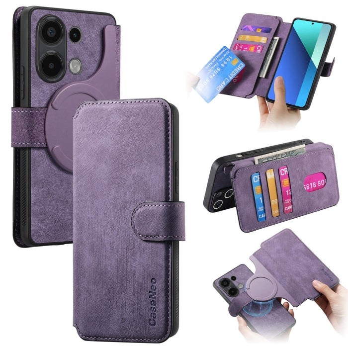 CaseNeo MagSafe RFID - Funda de cuero retro antirrobo para teléfono, For Redmi Note 13 Pro 4G, For Redmi 13C 4G / 13R, For Redmi Note 13 4G, For Redmi Note 13 Pro 5G, For Redmi Note 13 5G, For Redmi Note 13 Pro+ 5G, For Redmi Note 12 4G Global         ...