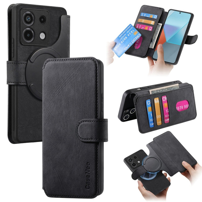 CaseNeo MagSafe RFID - Funda de cuero retro antirrobo para teléfono, For Redmi Note 13 Pro 4G, For Redmi 13C 4G / 13R, For Redmi Note 13 4G, For Redmi Note 13 Pro 5G, For Redmi Note 13 5G, For Redmi Note 13 Pro+ 5G, For Redmi Note 12 4G Global         ...
