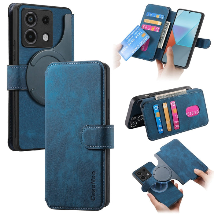 CaseNeo MagSafe RFID - Funda de cuero retro antirrobo para teléfono, For Redmi Note 13 Pro 4G, For Redmi 13C 4G / 13R, For Redmi Note 13 4G, For Redmi Note 13 Pro 5G, For Redmi Note 13 5G, For Redmi Note 13 Pro+ 5G, For Redmi Note 12 4G Global         ...