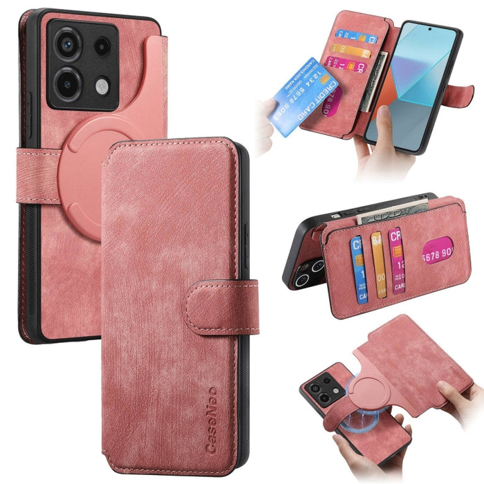 CaseNeo MagSafe RFID - Funda de cuero retro antirrobo para teléfono, For Redmi Note 13 Pro 4G, For Redmi 13C 4G / 13R, For Redmi Note 13 4G, For Redmi Note 13 Pro 5G, For Redmi Note 13 5G, For Redmi Note 13 Pro+ 5G, For Redmi Note 12 4G Global         ...
