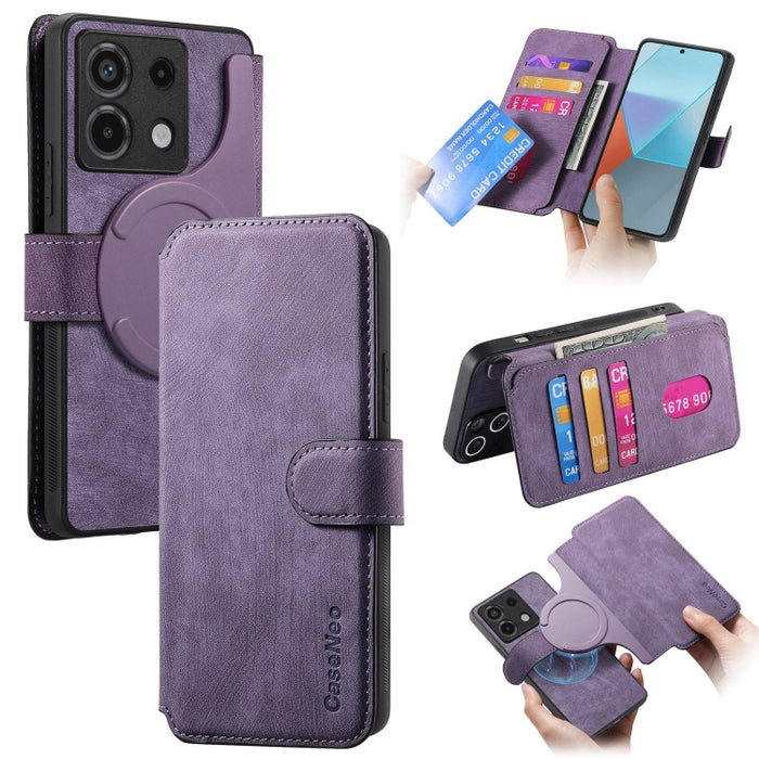 CaseNeo MagSafe RFID - Funda de cuero retro antirrobo para teléfono, For Redmi Note 13 Pro 4G, For Redmi 13C 4G / 13R, For Redmi Note 13 4G, For Redmi Note 13 Pro 5G, For Redmi Note 13 5G, For Redmi Note 13 Pro+ 5G, For Redmi Note 12 4G Global         ...