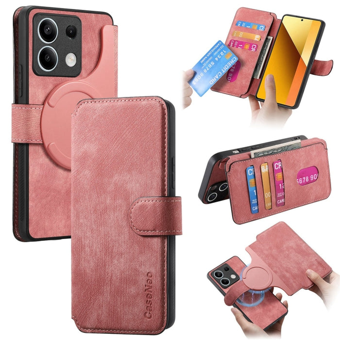 CaseNeo MagSafe RFID - Funda de cuero retro antirrobo para teléfono, For Redmi Note 13 Pro 4G, For Redmi 13C 4G / 13R, For Redmi Note 13 4G, For Redmi Note 13 Pro 5G, For Redmi Note 13 5G, For Redmi Note 13 Pro+ 5G, For Redmi Note 12 4G Global         ...