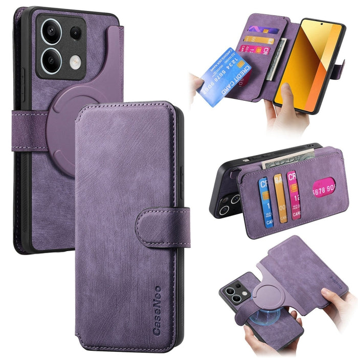 CaseNeo MagSafe RFID - Funda de cuero retro antirrobo para teléfono, For Redmi Note 13 Pro 4G, For Redmi 13C 4G / 13R, For Redmi Note 13 4G, For Redmi Note 13 Pro 5G, For Redmi Note 13 5G, For Redmi Note 13 Pro+ 5G, For Redmi Note 12 4G Global         ...