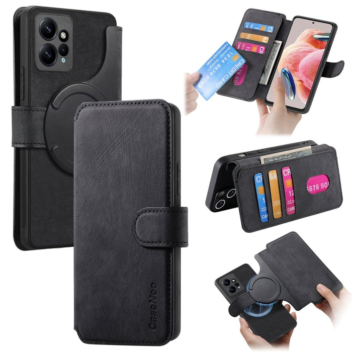 CaseNeo MagSafe RFID - Funda de cuero retro antirrobo para teléfono, For Redmi Note 13 Pro 4G, For Redmi 13C 4G / 13R, For Redmi Note 13 4G, For Redmi Note 13 Pro 5G, For Redmi Note 13 5G, For Redmi Note 13 Pro+ 5G, For Redmi Note 12 4G Global         ...