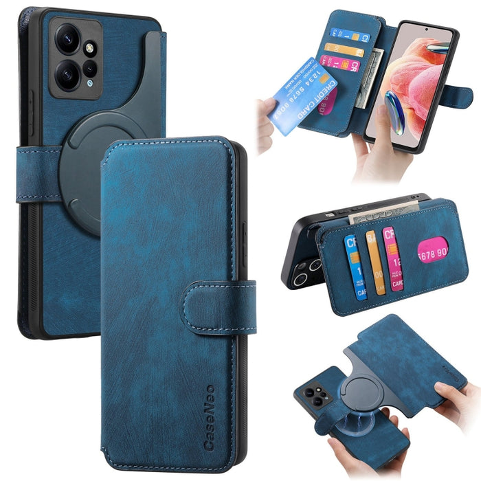 CaseNeo MagSafe RFID - Funda de cuero retro antirrobo para teléfono, For Redmi Note 13 Pro 4G, For Redmi 13C 4G / 13R, For Redmi Note 13 4G, For Redmi Note 13 Pro 5G, For Redmi Note 13 5G, For Redmi Note 13 Pro+ 5G, For Redmi Note 12 4G Global         ...