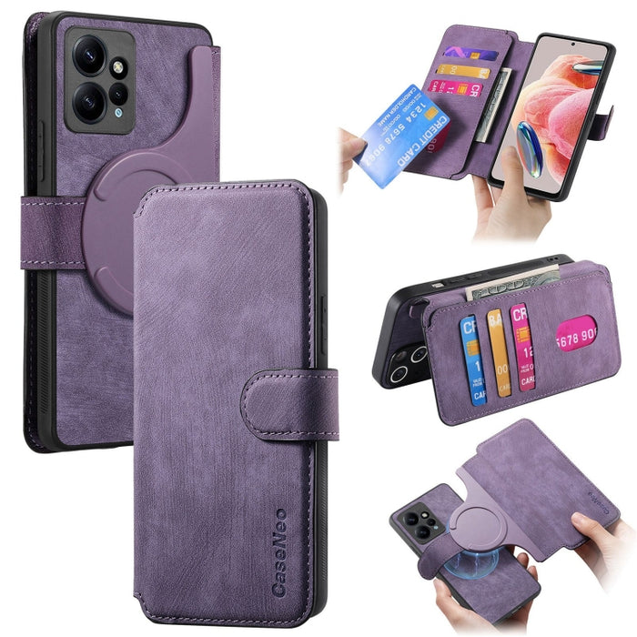 CaseNeo MagSafe RFID - Funda de cuero retro antirrobo para teléfono, For Redmi Note 13 Pro 4G, For Redmi 13C 4G / 13R, For Redmi Note 13 4G, For Redmi Note 13 Pro 5G, For Redmi Note 13 5G, For Redmi Note 13 Pro+ 5G, For Redmi Note 12 4G Global         ...