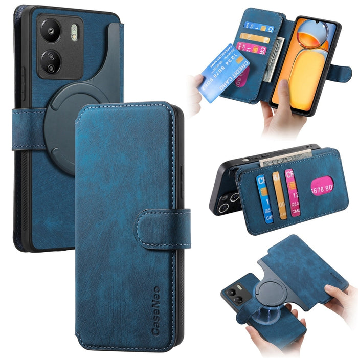 CaseNeo MagSafe RFID - Funda de cuero retro antirrobo para teléfono, For Redmi Note 13 Pro 4G, For Redmi 13C 4G / 13R, For Redmi Note 13 4G, For Redmi Note 13 Pro 5G, For Redmi Note 13 5G, For Redmi Note 13 Pro+ 5G, For Redmi Note 12 4G Global         ...