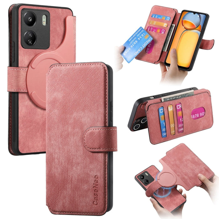 CaseNeo MagSafe RFID - Funda de cuero retro antirrobo para teléfono, For Redmi Note 13 Pro 4G, For Redmi 13C 4G / 13R, For Redmi Note 13 4G, For Redmi Note 13 Pro 5G, For Redmi Note 13 5G, For Redmi Note 13 Pro+ 5G, For Redmi Note 12 4G Global         ...