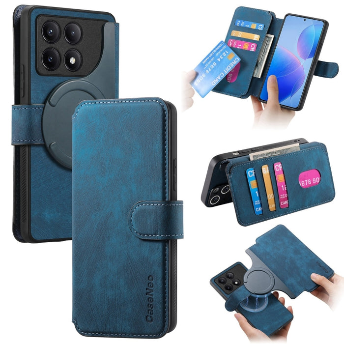 CaseNeo MagSafe RFID - Funda de cuero retro antirrobo para teléfono, For Redmi Turbo 5 Max / Poco X8 Pro Max, For Redmi Turbo 5 5G / Poco X8 Pro 5G, For Redmi Note 15 Pro+ 5G Global 163.3mm, For Redmi Note 15 4G / 5G Global 164mm                       ...