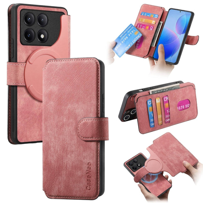 CaseNeo MagSafe RFID - Funda de cuero retro antirrobo para teléfono, For Redmi Turbo 5 Max / Poco X8 Pro Max, For Redmi Turbo 5 5G / Poco X8 Pro 5G, For Redmi Note 15 Pro+ 5G Global 163.3mm, For Redmi Note 15 4G / 5G Global 164mm                       ...