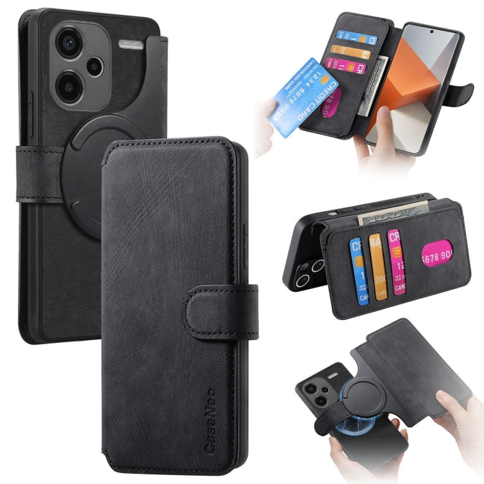 CaseNeo MagSafe RFID - Funda de cuero retro antirrobo para teléfono, For Redmi Note 13 Pro 4G, For Redmi 13C 4G / 13R, For Redmi Note 13 4G, For Redmi Note 13 Pro 5G, For Redmi Note 13 5G, For Redmi Note 13 Pro+ 5G, For Redmi Note 12 4G Global         ...