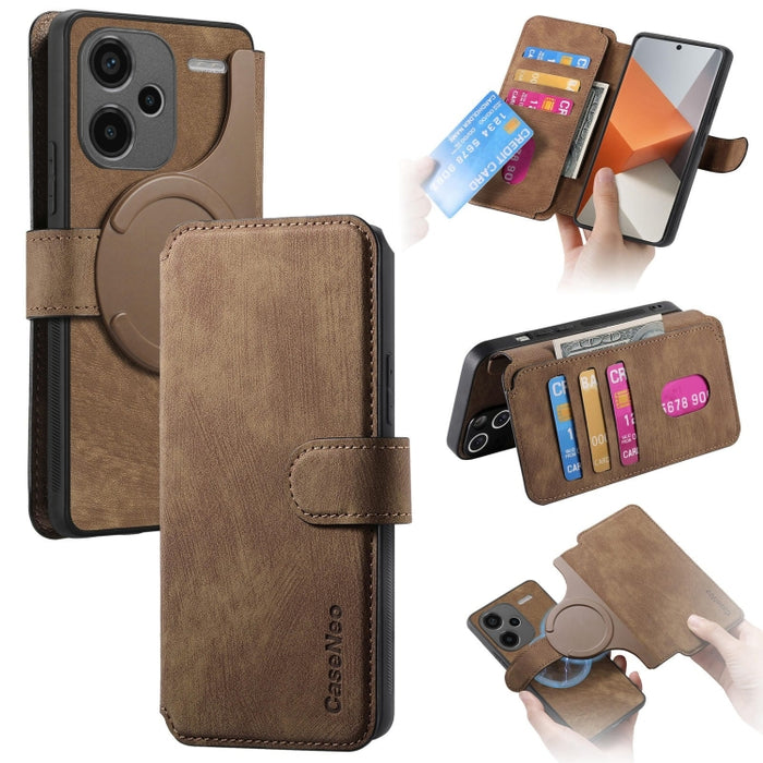 CaseNeo MagSafe RFID - Funda de cuero retro antirrobo para teléfono, For Redmi Note 13 Pro 4G, For Redmi 13C 4G / 13R, For Redmi Note 13 4G, For Redmi Note 13 Pro 5G, For Redmi Note 13 5G, For Redmi Note 13 Pro+ 5G, For Redmi Note 12 4G Global         ...