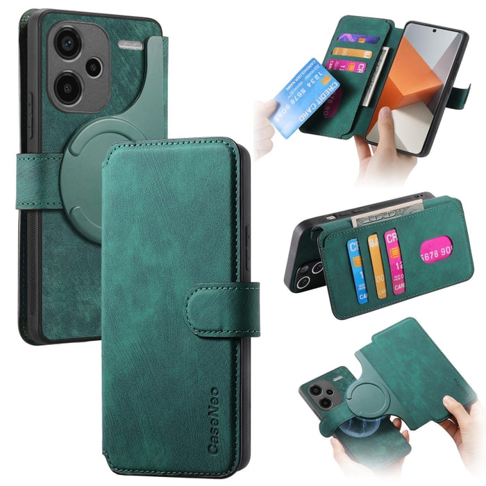 CaseNeo MagSafe RFID - Funda de cuero retro antirrobo para teléfono, For Redmi Note 13 Pro 4G, For Redmi 13C 4G / 13R, For Redmi Note 13 4G, For Redmi Note 13 Pro 5G, For Redmi Note 13 5G, For Redmi Note 13 Pro+ 5G, For Redmi Note 12 4G Global         ...