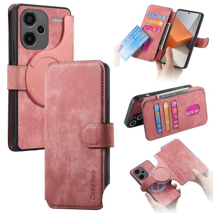 CaseNeo MagSafe RFID - Funda de cuero retro antirrobo para teléfono, For Redmi Note 13 Pro 4G, For Redmi 13C 4G / 13R, For Redmi Note 13 4G, For Redmi Note 13 Pro 5G, For Redmi Note 13 5G, For Redmi Note 13 Pro+ 5G, For Redmi Note 12 4G Global         ...