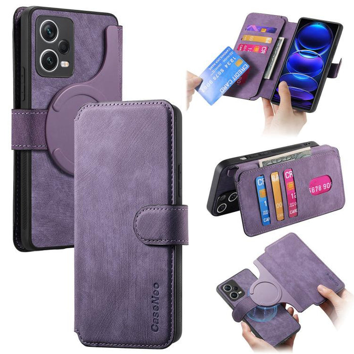 CaseNeo MagSafe RFID - Funda de cuero retro antirrobo para teléfono, For Redmi Note 13 Pro 4G, For Redmi 13C 4G / 13R, For Redmi Note 13 4G, For Redmi Note 13 Pro 5G, For Redmi Note 13 5G, For Redmi Note 13 Pro+ 5G, For Redmi Note 12 4G Global         ...
