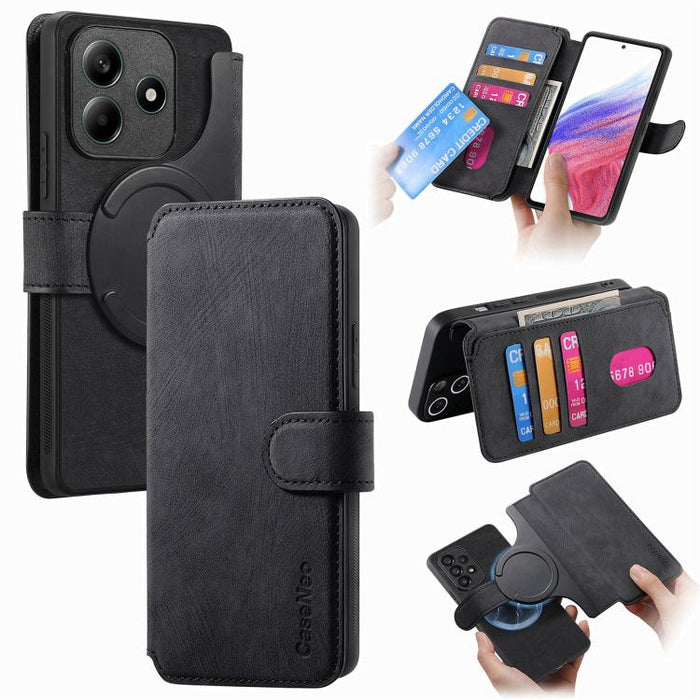 CaseNeo MagSafe RFID - Funda de cuero retro antirrobo para teléfono, For Redmi Turbo 5 Max / Poco X8 Pro Max, For Redmi Turbo 5 5G / Poco X8 Pro 5G, For Redmi Note 15 Pro+ 5G Global 163.3mm, For Redmi Note 15 4G / 5G Global 164mm                       ...
