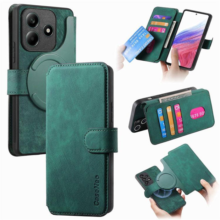 CaseNeo MagSafe RFID - Funda de cuero retro antirrobo para teléfono, For Redmi Turbo 5 Max / Poco X8 Pro Max, For Redmi Turbo 5 5G / Poco X8 Pro 5G, For Redmi Note 15 Pro+ 5G Global 163.3mm, For Redmi Note 15 4G / 5G Global 164mm                       ...