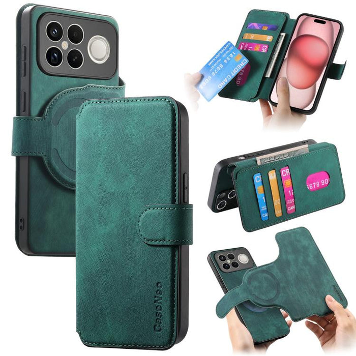 CaseNeo MagSafe RFID - Funda de cuero retro antirrobo para teléfono, For Redmi Turbo 5 Max / Poco X8 Pro Max, For Redmi Turbo 5 5G / Poco X8 Pro 5G, For Redmi Note 15 Pro+ 5G Global 163.3mm, For Redmi Note 15 4G / 5G Global 164mm                       ...