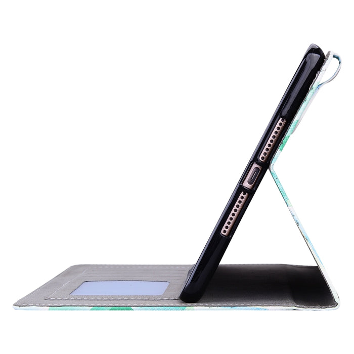 Estuche de cuero con tapa horizontal, con ranuras para tarjetas y soporte y marco de fotos