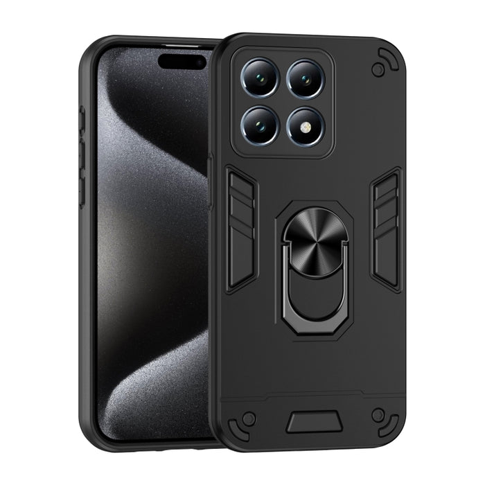 Estuche para teléfono con soporte de anillo de metal a prueba de golpes, For Redmi Note 15 Pro+ 5G 163.3mm/Poco M8 Pro 5G, For Redmi Note 15 5G / 4G 164mm / Poco M8 5G, For Redmi Note 15 Pro 5G Global 163.6mm                                            ...