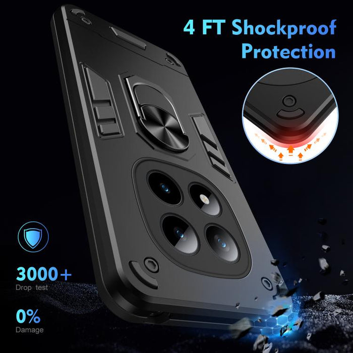 Estuche para teléfono con soporte de anillo de metal a prueba de golpes, For Redmi Note 15 Pro+ 5G 163.3mm/Poco M8 Pro 5G, For Redmi Note 15 5G / 4G 164mm / Poco M8 5G, For Redmi Note 15 Pro 5G Global 163.6mm                                            ...