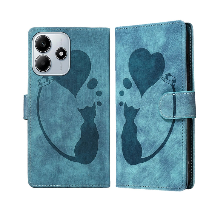 Funda para teléfono de cuero con relieve de gato y corazón de bolígrafo, For Redmi Note 15 Pro+ 5G Global 163.3mm, For Redmi Note 15 4G / 5G Global 164mm, For Redmi Note 15 Pro 4G Global 163.2mm, For Redmi Note 15 Pro 5G Global 163.6mm                 ...